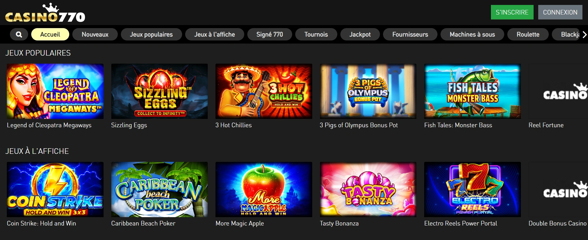Les jeux gratuits disponibles sur Casino770 Les jeux gratuits disponibles sur Casino770